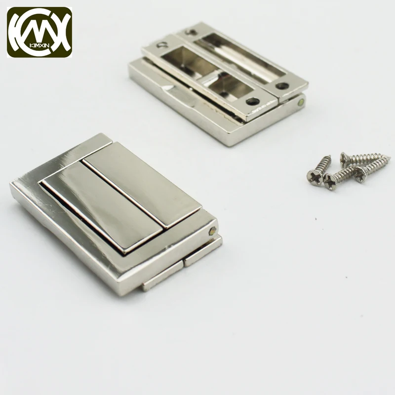 

10 packages of silver lock and screw wooden box lock for high grade zinc alloy electroplating environmental lock and parcel post