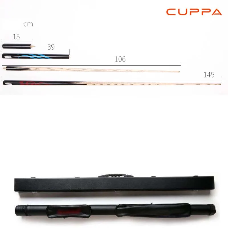 New Cuppa LieYan 3 /4 Snooker Cues 10mm Tips Red Blue Color with 3 4 Snooker Cue Case Set China