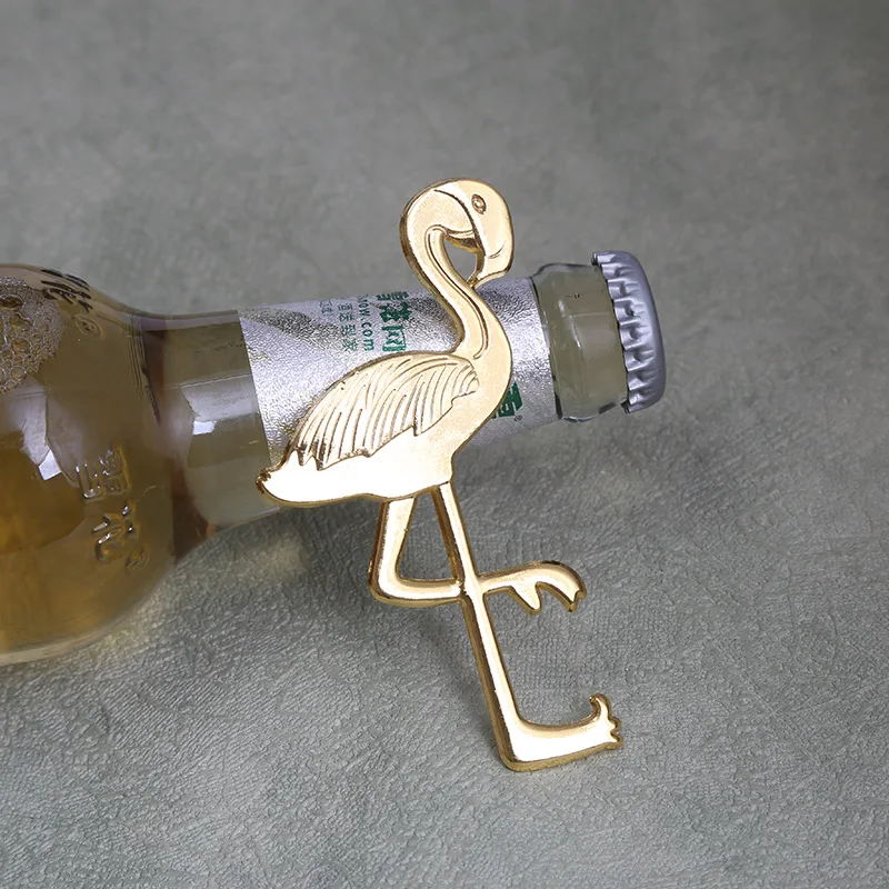 

Hot sell 200pcs/lot zinc alloy flamingo bottle opener, wedding beer opener favors and gifts for guest