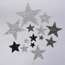 Shining Crystal Rhinestone Star Iron on Patches for Clothing Stickers Stripes on Clothes Appliques Iron-on Transfers DIY Badge