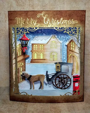 Металлические трафареты для скрапбукинга Christmas Fireplace Reindeer Sled Forest Animals