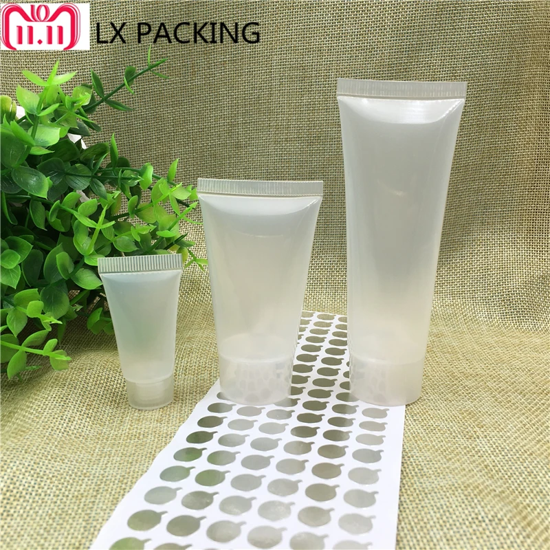 

100pcs 5ML 10ML 20ML 30 50 ml Clear Transparent Empty Plastic Hose Bottle Hand Cream Eye Gel Sample Empty Cosmetic Containwrs