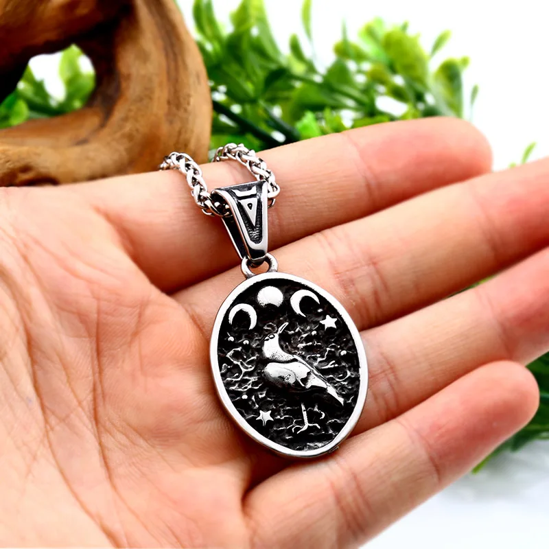 BEIER Norse Raven Viking pendant Necklace Crow Runes Thor Hammer Mjolnir Talisman Vintage Eagle Men Chain omen BP8-357