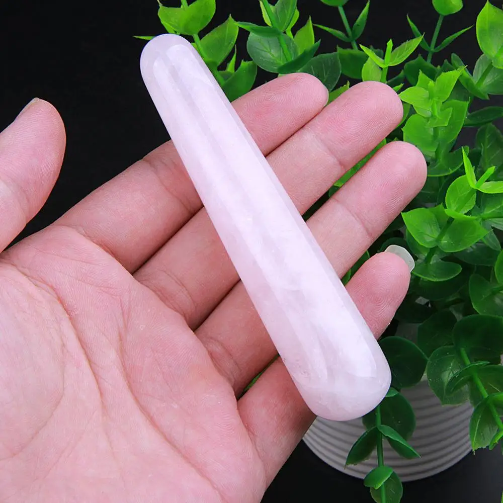 pink rose quartz crystal wand anti age massages tool reiki healing natural stone and minerals home decoration for sale 1pcs