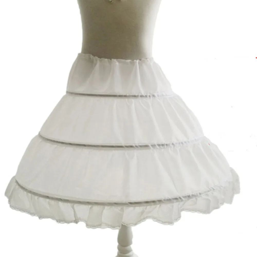 New In Stock 3 Hoops White A-Line Flower Girl Dress Petticoat Top Quality Child Underskirt