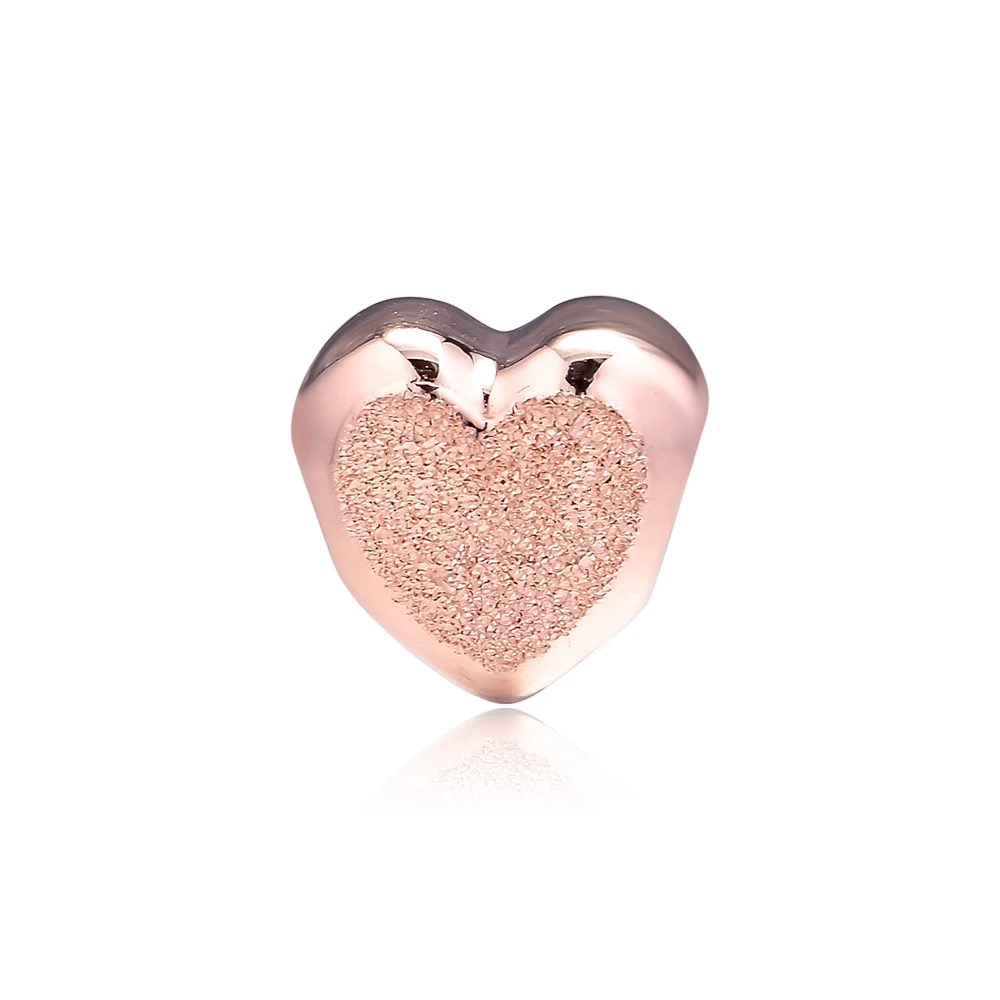 

DIY Beads For Jewelry Making Rose Matte Brilliance Heart Charm For Sterling Silver Jewelry Bracelets Woman Jewelry