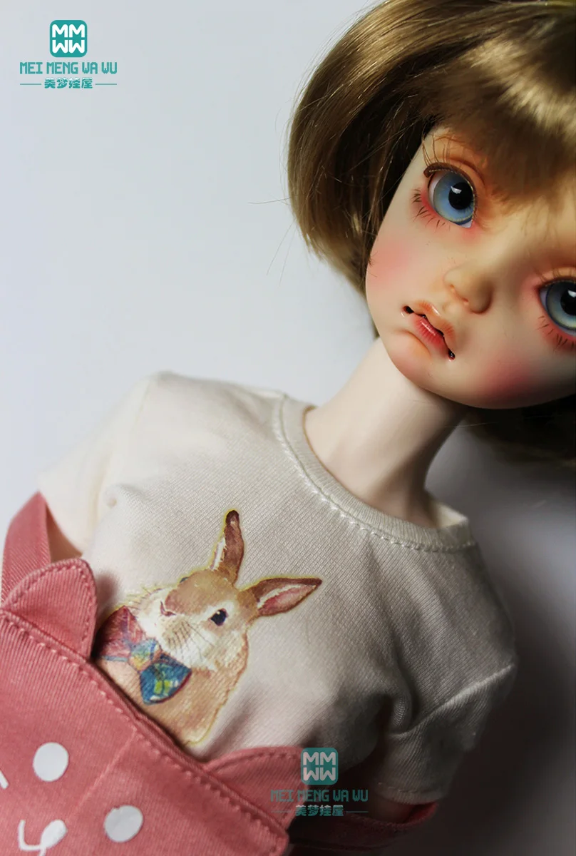 BJD doll clothes for 1/3 1/4 1/6 BJD doll SD, AS, LUTS, DOD, DZ doll fashion print t-shirt