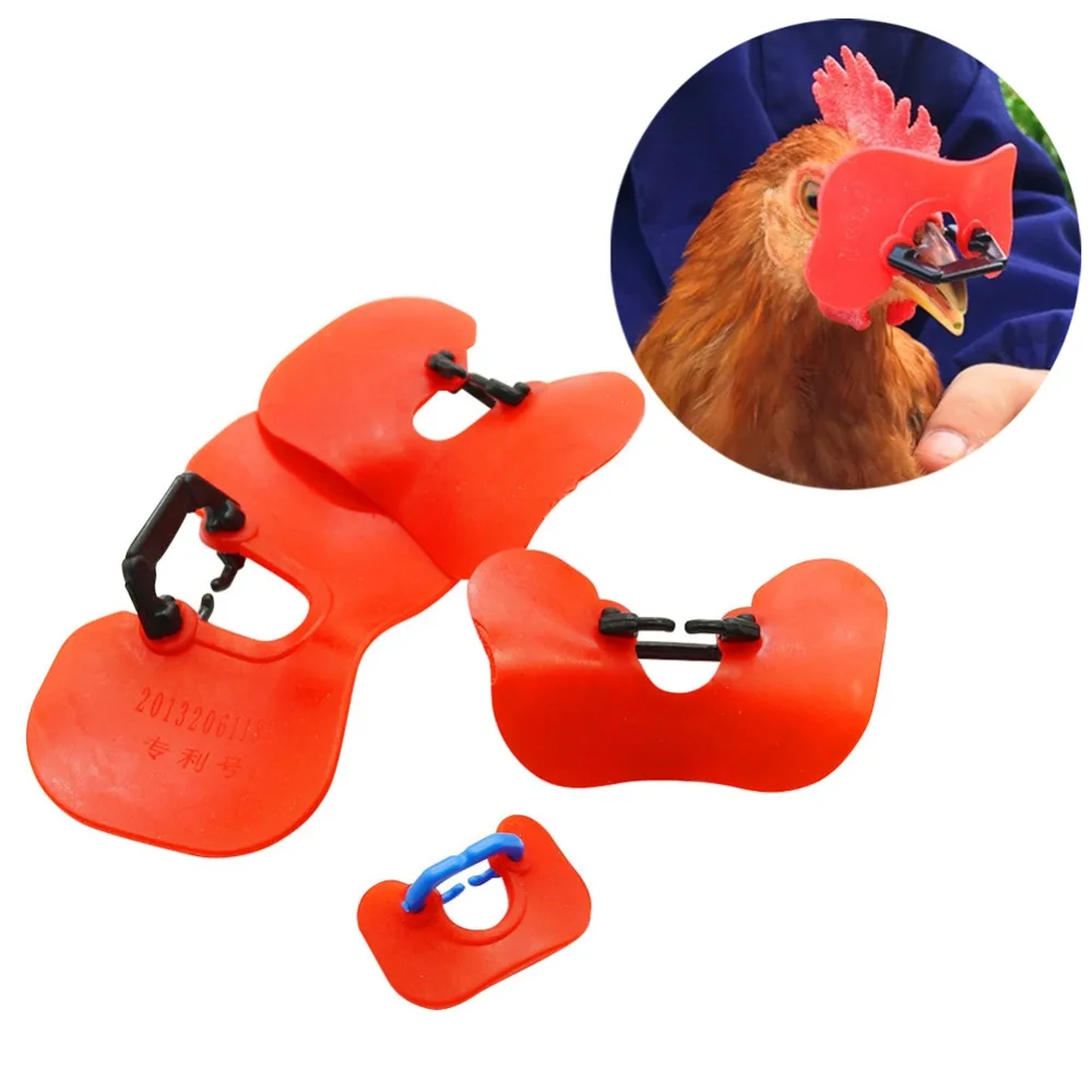 

Farm Equipment No Bolt Chicken Glasses 4 Sizes Red Soft Glasses Anti-pecking Goggles Mounting Pliers Poultry Feeding Tools