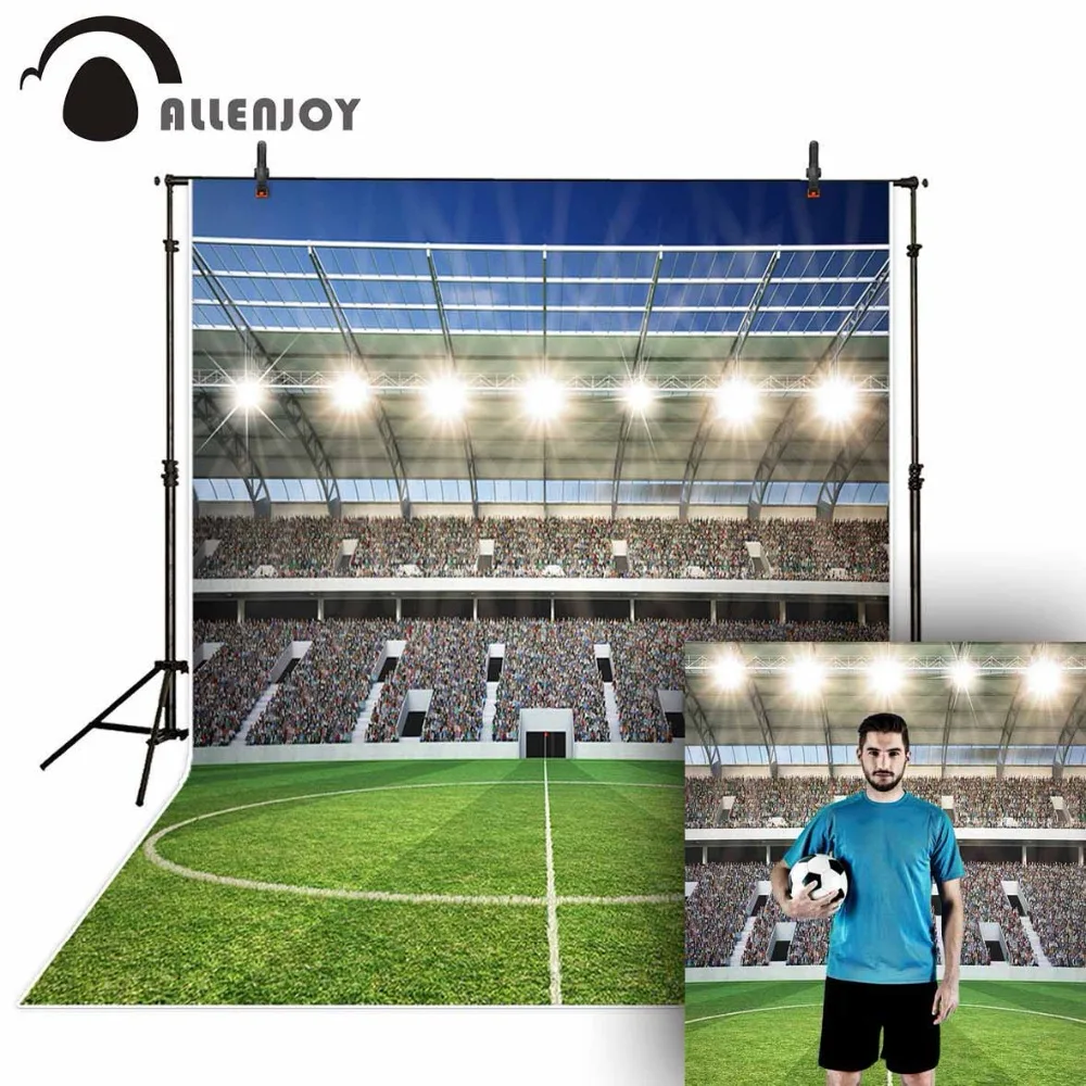 

Allenjoy photographic background sport Football lawn stadium competition photography backdrops photocall photophone fond studio