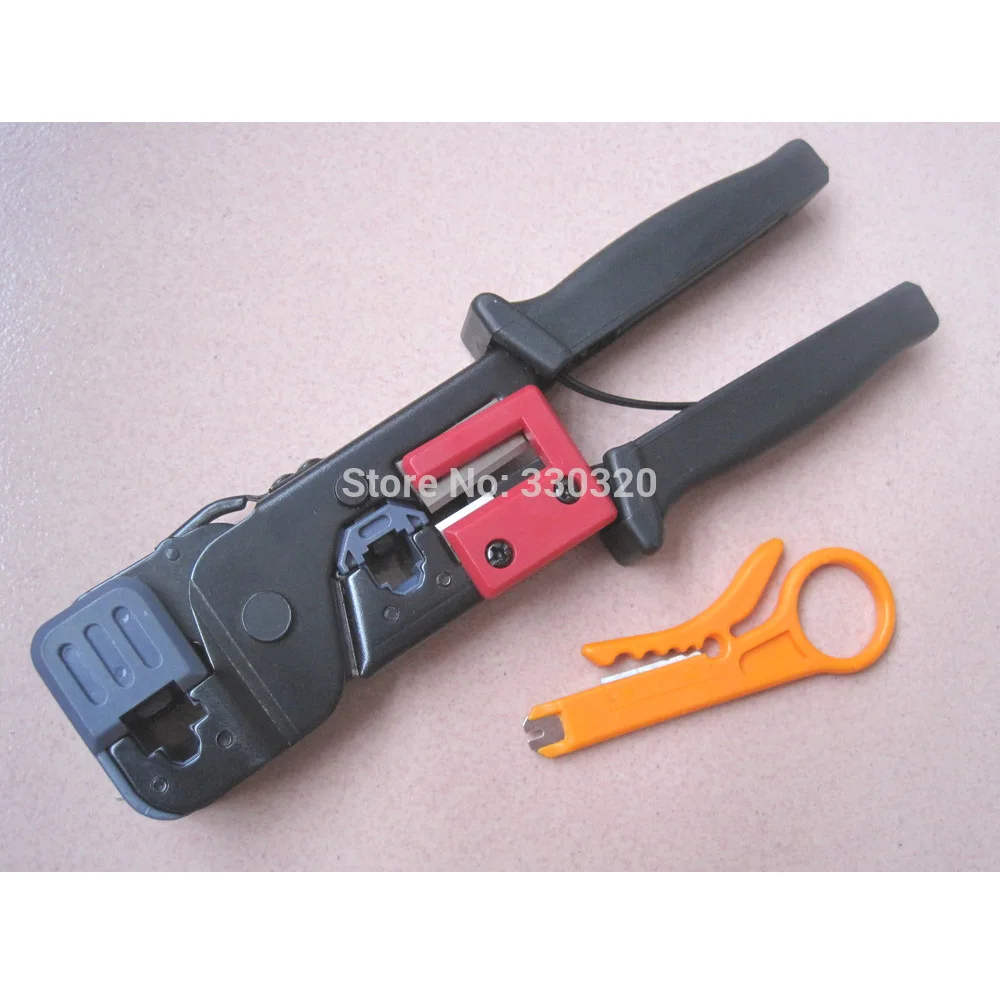 RJ45 RJ11 Cable Crimper Crimp + Strip Cut Tool Network