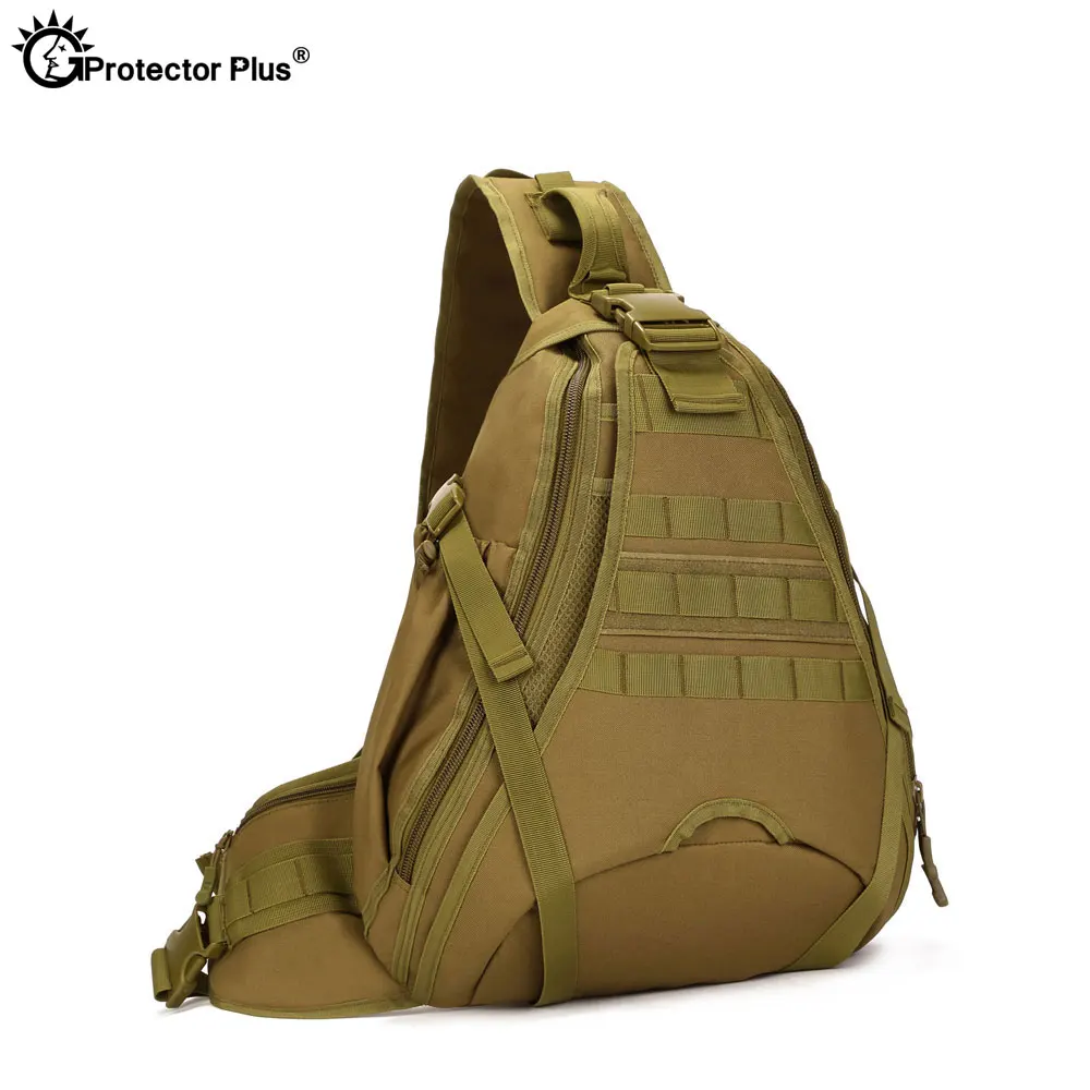 PROTECTOR PLUS 14 inches Laptop Tactical Molle Backpack Waterproof Camping Hiking Crossbody Bag Travel Cycling Single Shoulder