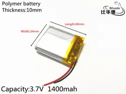 1pcs 3.7V 1400mAh 103440 Lithium Polymer Li-Po li ion Rechargeable Battery cells For Mp3 MP4 MP5 GPS PSP mobile bluetooth