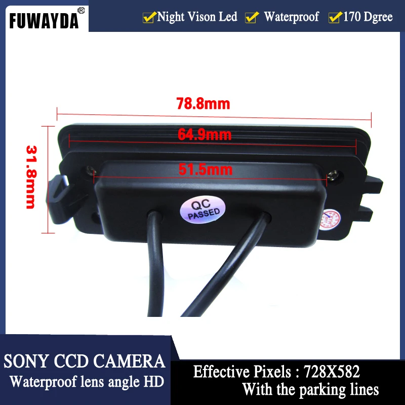 FUWAYDA 520TV lines Car RearView camera SONY HD CCD Color Backup car Camera FOR VW GOLF 4 5 6 MK4 MK5 EOS LUPO BEETLE Superb