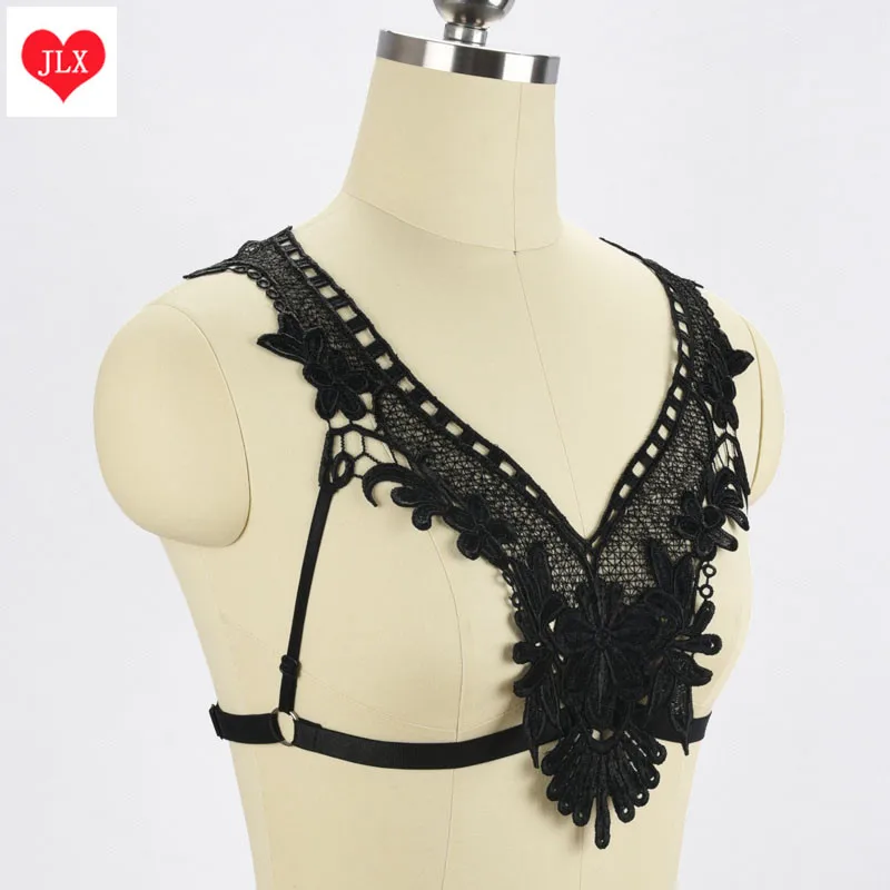 Frauen elastische harness körper harness spitze sexy gothic dessous bondage harajuku pastell gothic käfig bh harness spitze harness bh