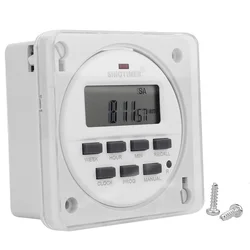 12/24 Format 12V DC Timer Switch 7 Days 24hr Programmable Time Relay Clock Controller Panel Mounted with Countdown OFF Function