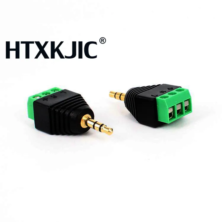 10pcs 3.5mm AUX Audio Jack Male Stereo Sound Track Plug Solderless Connector DIY Screw Lock Cable Adapter for audio or video