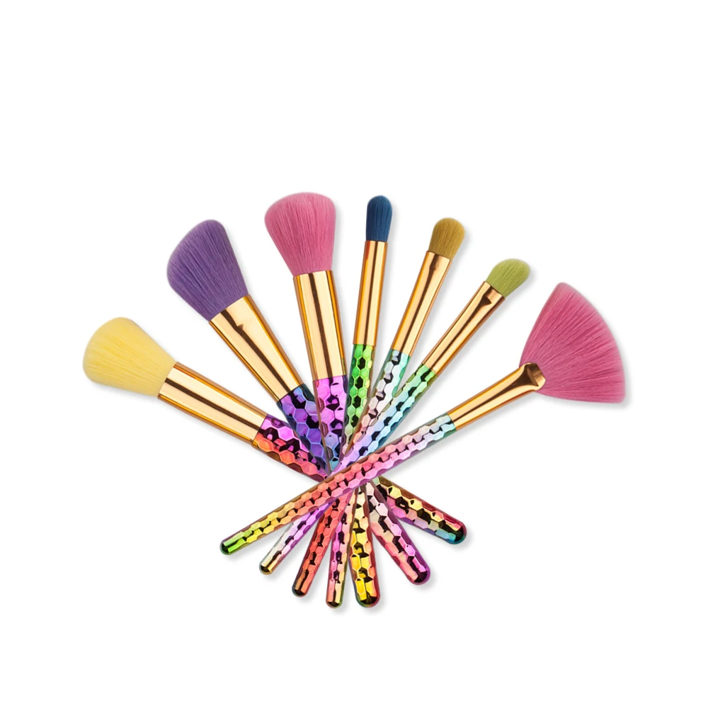 2017 High Quality 7 pcs Makeup Brush Set New Colorful Pinceaux Maquillage Beautiful Powder Blush Eyeshadow Make Up Brushes