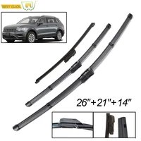 Misima-Juego de escobillas de limpiaparabrisas para coche, limpiaparabrisas delantero y trasero para VW Tiguan MK2, 2017, 2018, 2019, 2020, 3 unids/set