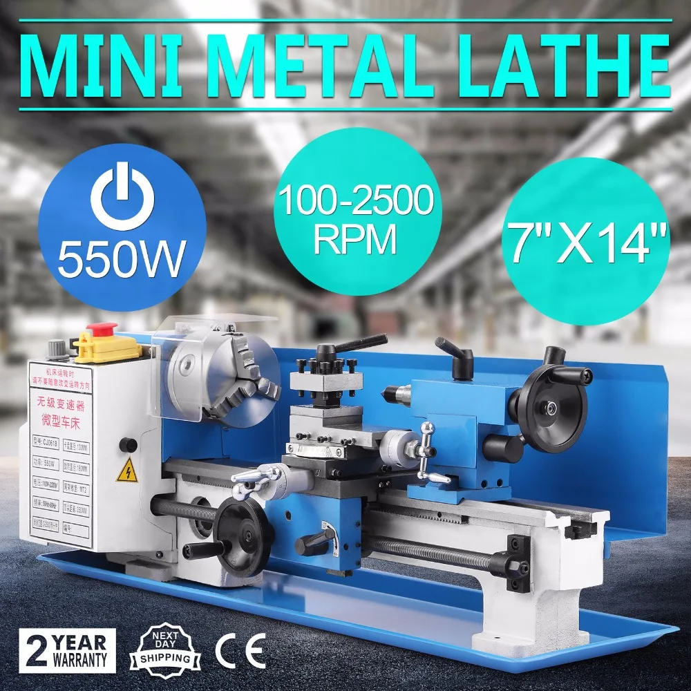 

Metal Lathe Precision Mini Lathe Variable Speed 2500 RPM 550W Mini Metal Lathe Micro Metal Milling Bench Top Lathe Machine