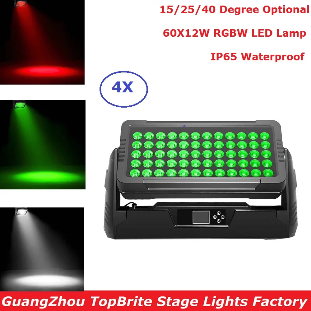 4XLot Waterproof Wall Wash Lights High Quality 60X12W RGBW 4IN1 LED Wall Washer Lights Outdoor DMX Wash Bar LED Stage Lightings