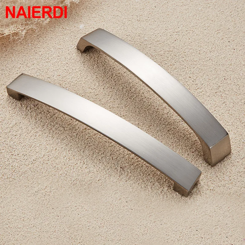 NAIERDI Modern Style Cabinet Pulls Knobs Door Kitchen Handles Furniture Hardware Wardrobe Cupboard Handle Drawer Pulls