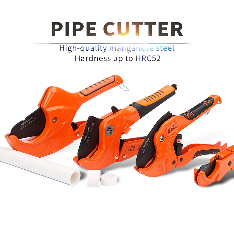 PVC Pipe Cutter 42mm Aluminum Alloy Body Ratchet Scissors Tube Cutter PVC/PU/PP/PE Hose Cutting Hand Tools