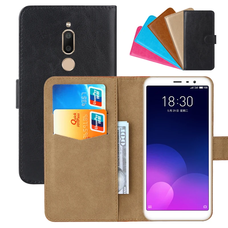 Luxury Wallet Case For Meizu M6T PU Leather Retro Flip Cover Magnetic Fashion Cases Strap