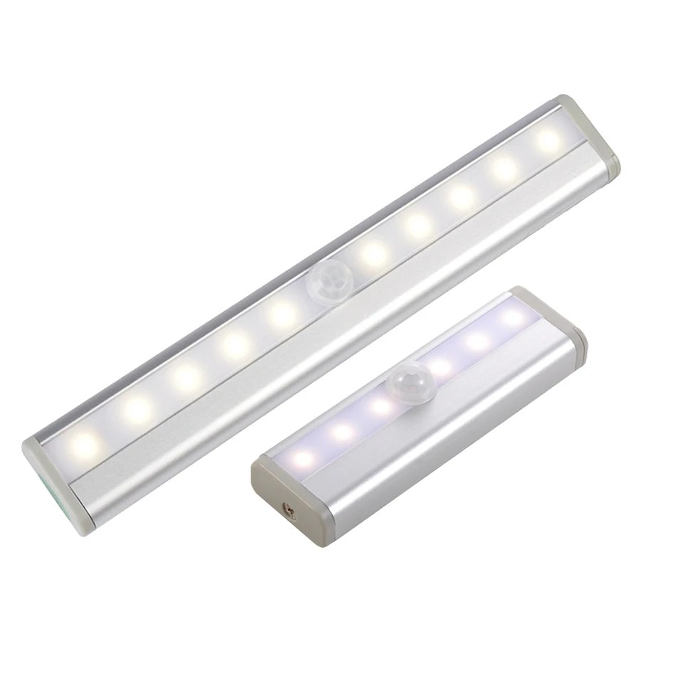 

PIR Motion Sensor LED Night Light 6/10 LEDs Wireless LED Closet Light AAA Battery Powered Under Cabinet Lights For Kitchen Stair