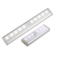 PIR Motion Sensor LED Night Light 6/10 LEDs Wireless LED Closet Light AAA Battery Powered Under Cabinet Lights For Kitchen Stair