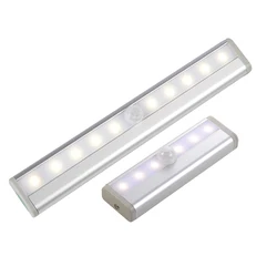 PIR 모션 센서 LED 야간 조명, 6/10 LED 무선 LED 옷장 조명, AAA 배터리 전원, 주방 계단용 캐비닛 조명