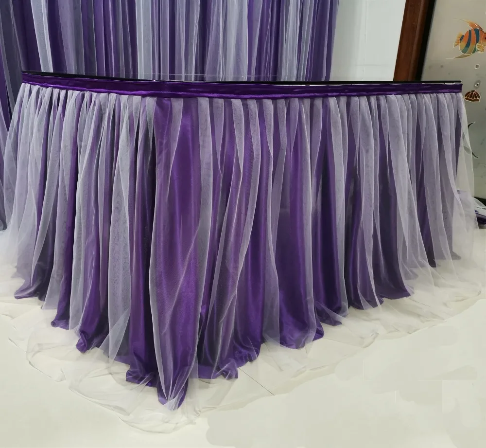 Tulle Tutu Organza Table Skirt for Party Wedding Home Decoration Birthday Baby Shower Chiffon Gauze Bridal Veil Table Skirting