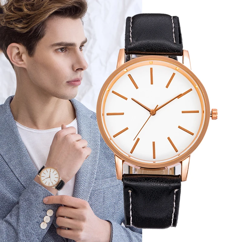 

Mens Watches Top Brand Luxury Ultra-thin Watch Men Watch Men's Watch Alloy Case Leather Wristwatch Clock Relogio Masculino