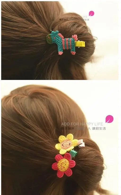 Cute Cartoon Braid Flower Children Hair Clips Baby Girls Kids Hairpin Hair Clip Barrette Accessories For Hair Hairclip Headwear