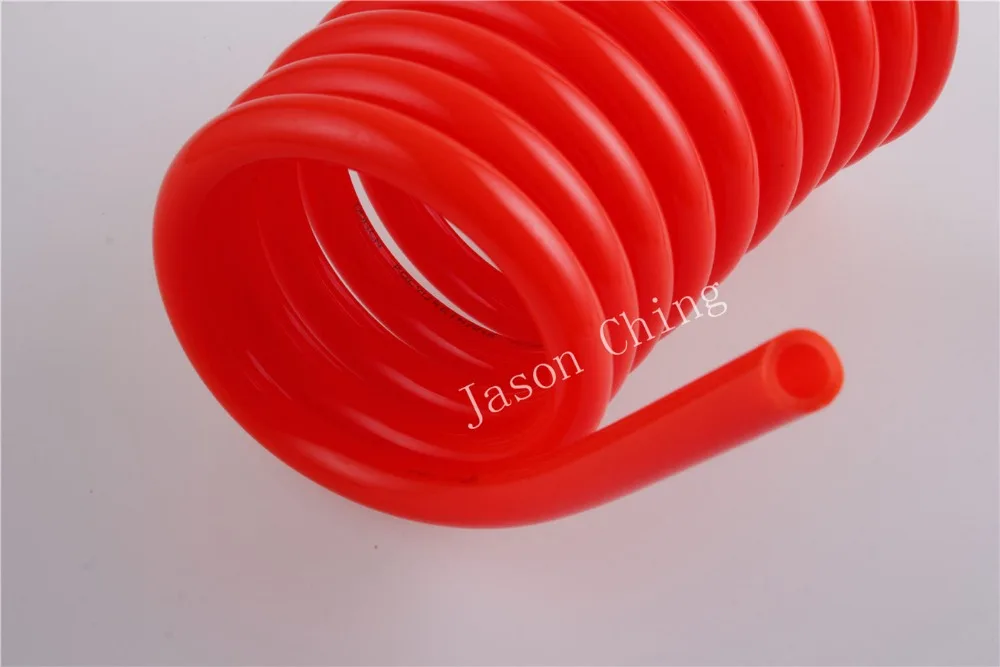 Tubo a molla elicoidale per tubo flessibile dell'aria a strappo PU compressore pneumatico da 6mm 3 metri rosso