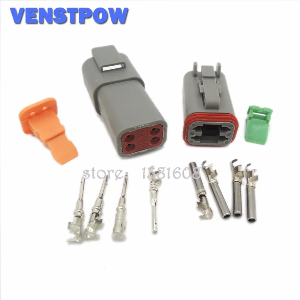 1 Set Deutsch DT06/DT04 4 Pin Waterproof Electrical Wire Connector Plug Kit 22-16AWG for Car Bus Motor Truck