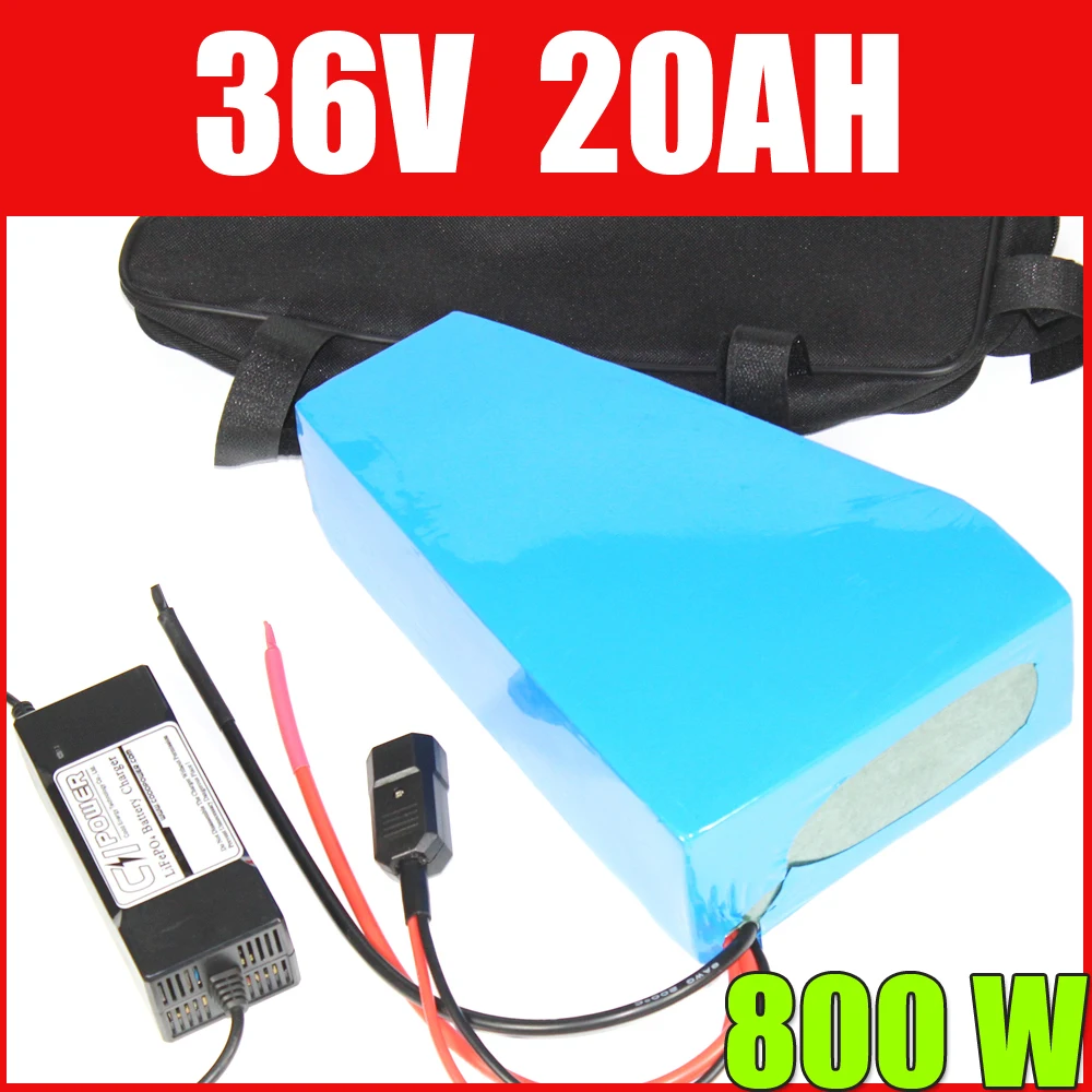 

36v 500w electric bike battery triangle battery 36 volt 20ah lithium ion battery with charger 42v Factory directly selling