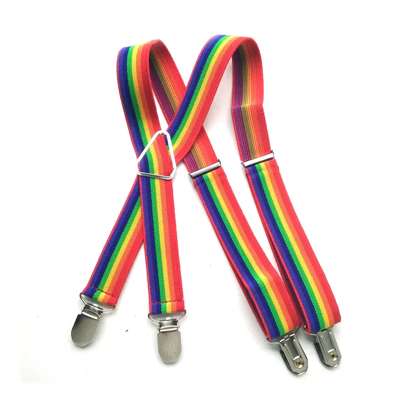 Rote Regenbogen Hosenträger für Männer Dreieck Kreuz verstellbare Kinder Erwachsenen Hosenträger halten Hosen Party Hochzeit gutes Geschenk