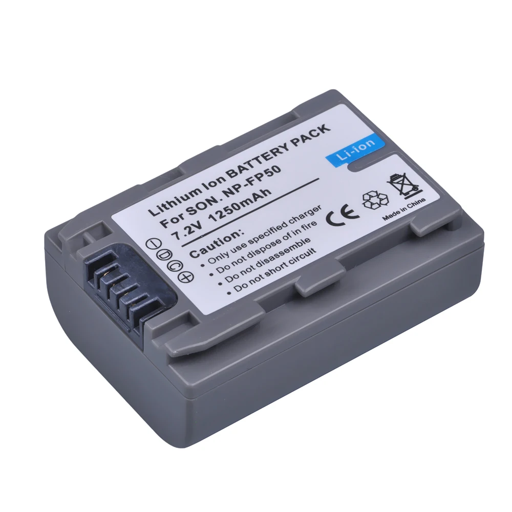 Tectra 1pcs NP-FP50 Camera Battery + Dual USB Charger for Sony DCR-HC30 40 43E 65 85 94E 96 DCR-SR30 40E 50E 60E 70E 80E 100