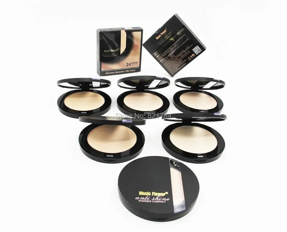 Music Flower Mineral Pressed PowderMakeup Press Powder Contour Compact Concealer Face Base Oil-control Silky Texture 10g