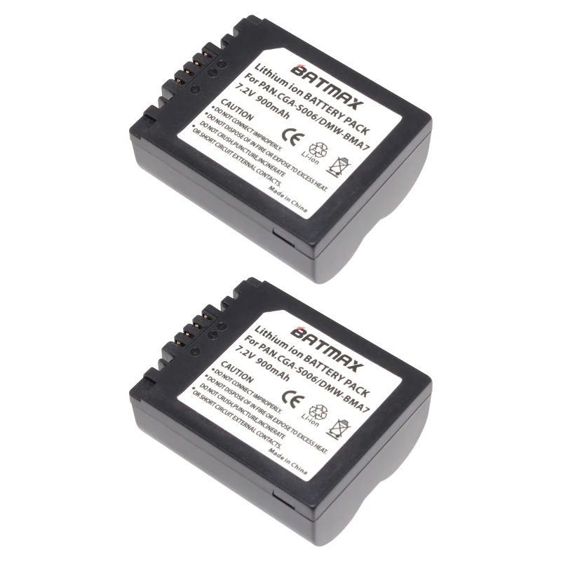 2X CGA-S006 S006 DMW-BMA7 S006A CGR-S006E Battery +LCD USB Charger for Panasonic Lumix DMC-FZ7 FZ8 FZ18 FZ28 FZ30 FZ35 FZ38 FZ50