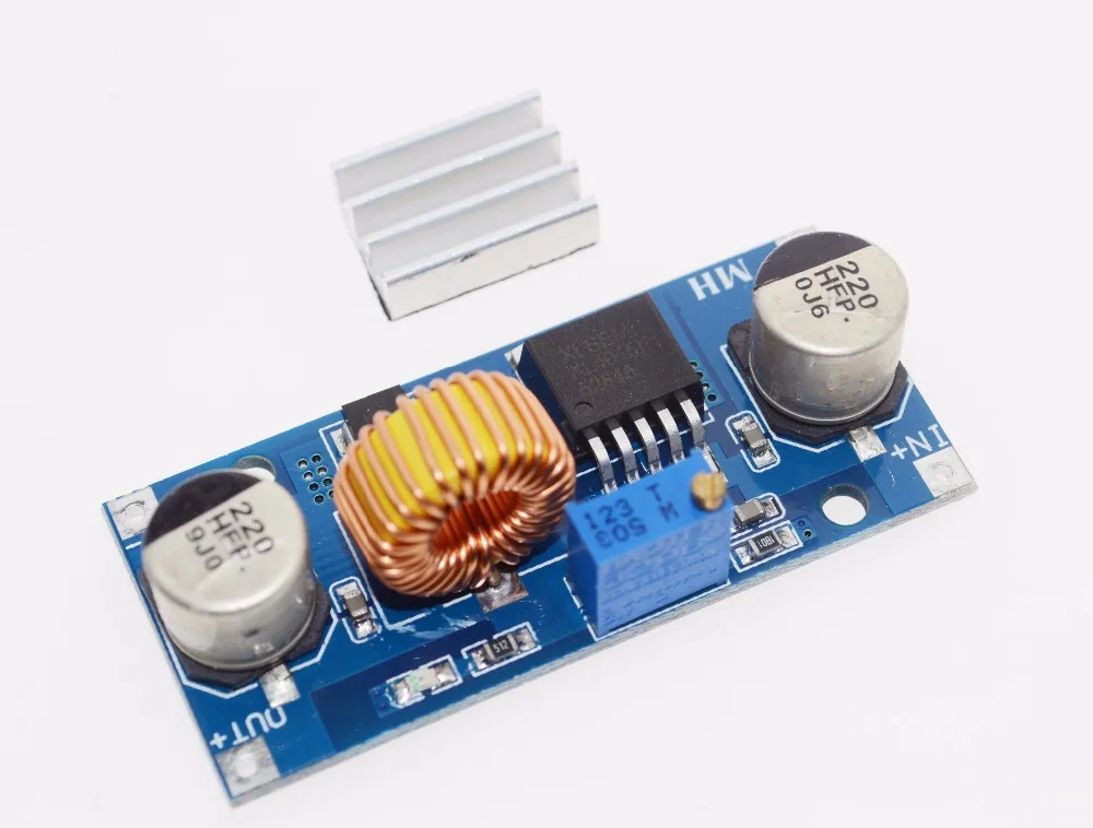5A XL4015 DC-DC 4-38 V do 1.25-36 V 24 V 12 V 9 V 5 V step Down regulowany moduł zasilania LED bateria litowa ładowarka z radiatorem — zdjęcie 7