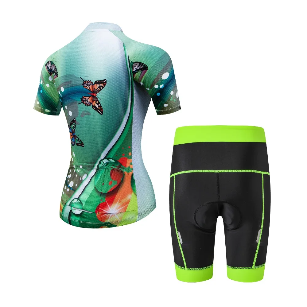 Women Team Cycling Clothing Green Bike Jersey Ropa Bicycling Girl Short Sleeve Pro Cycling Jerseys Clothing Ciclismo