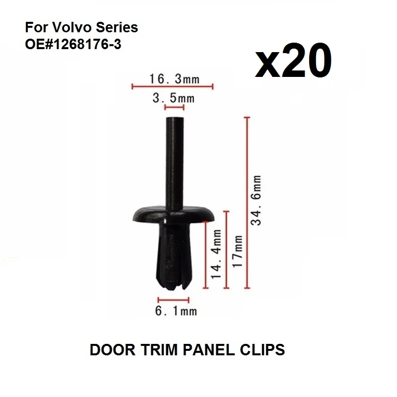 20x For Volvo For Land Rover Defender 90/110 Wheelhouse Cover Clip Plastic 6mm hole