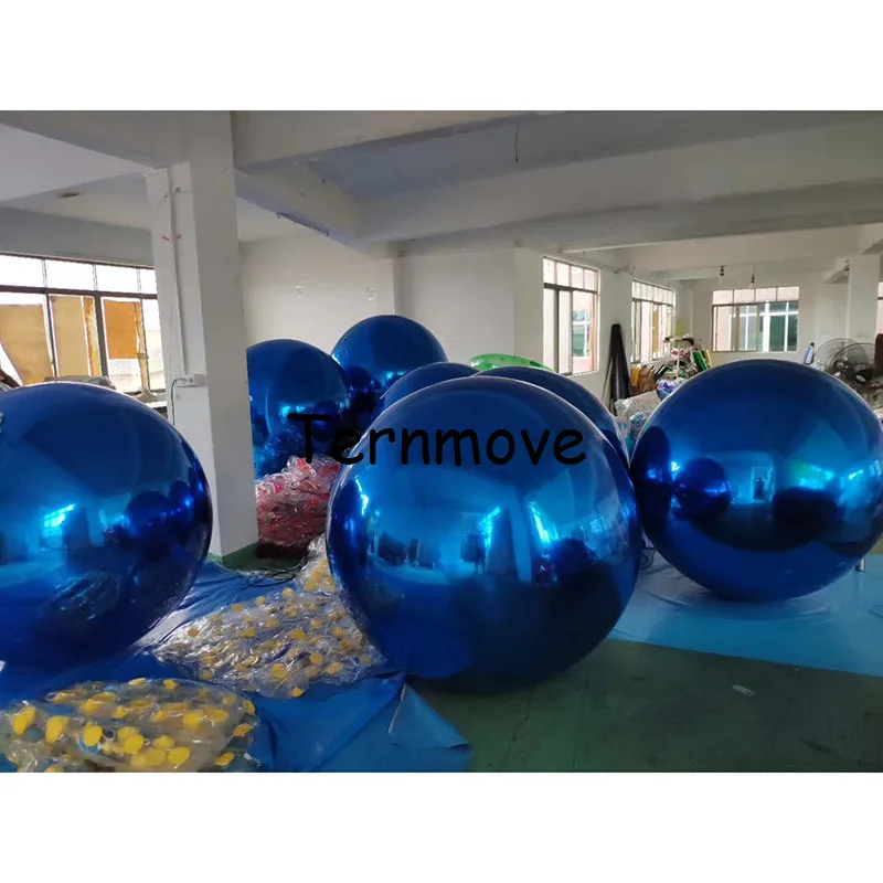 Azul PVC Inflável Bola de Cristal, decoração de Bola de Natal Espelho Bola Bola De Refletir A Luz Para Palco de Exposições