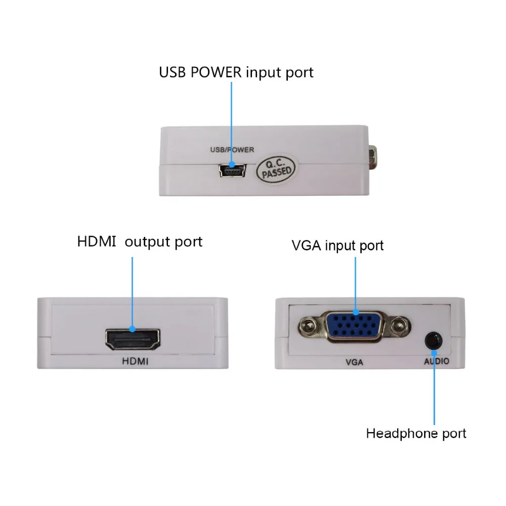 Wiistar VGA Converter Female VGA to HDMI Converter VGA HDMI Auido Video Adapter Full HD 1080P VGA2HDMI Free Shipping