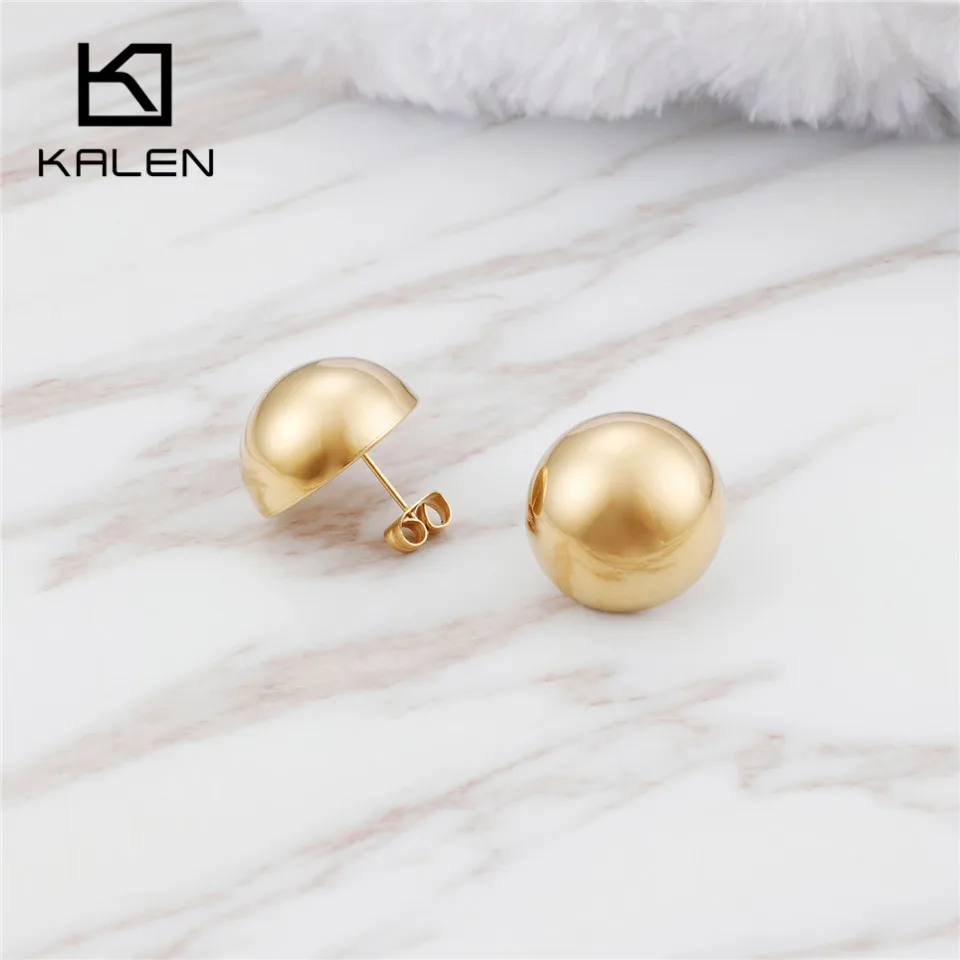 KALEN Bohemia Plastic Pearl Jewelry Set For Women Stainless Steel Plastic Twisted Chain Choker Necklace Bracelet Earrings Set