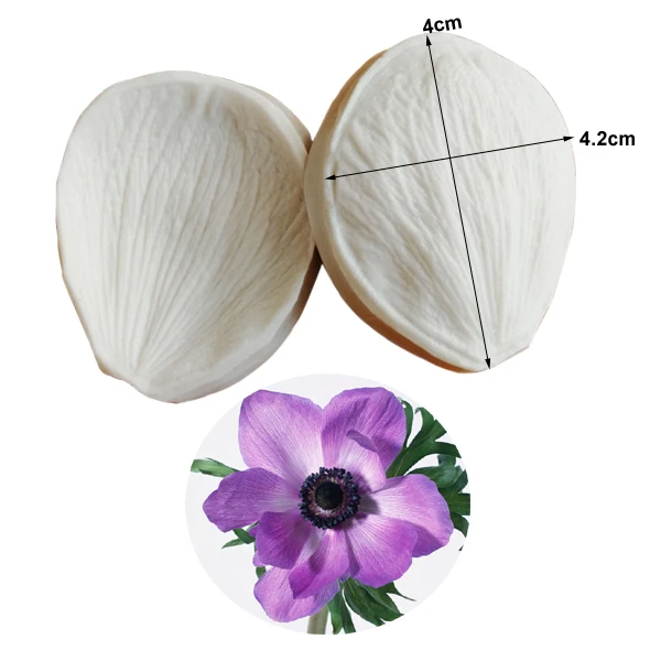 Anemone Flower Veiner& Cutter Fondant Silicone Mold Sugarcraft Textured Cake Mould Flower Silicone Cake Decorating DIY CS319