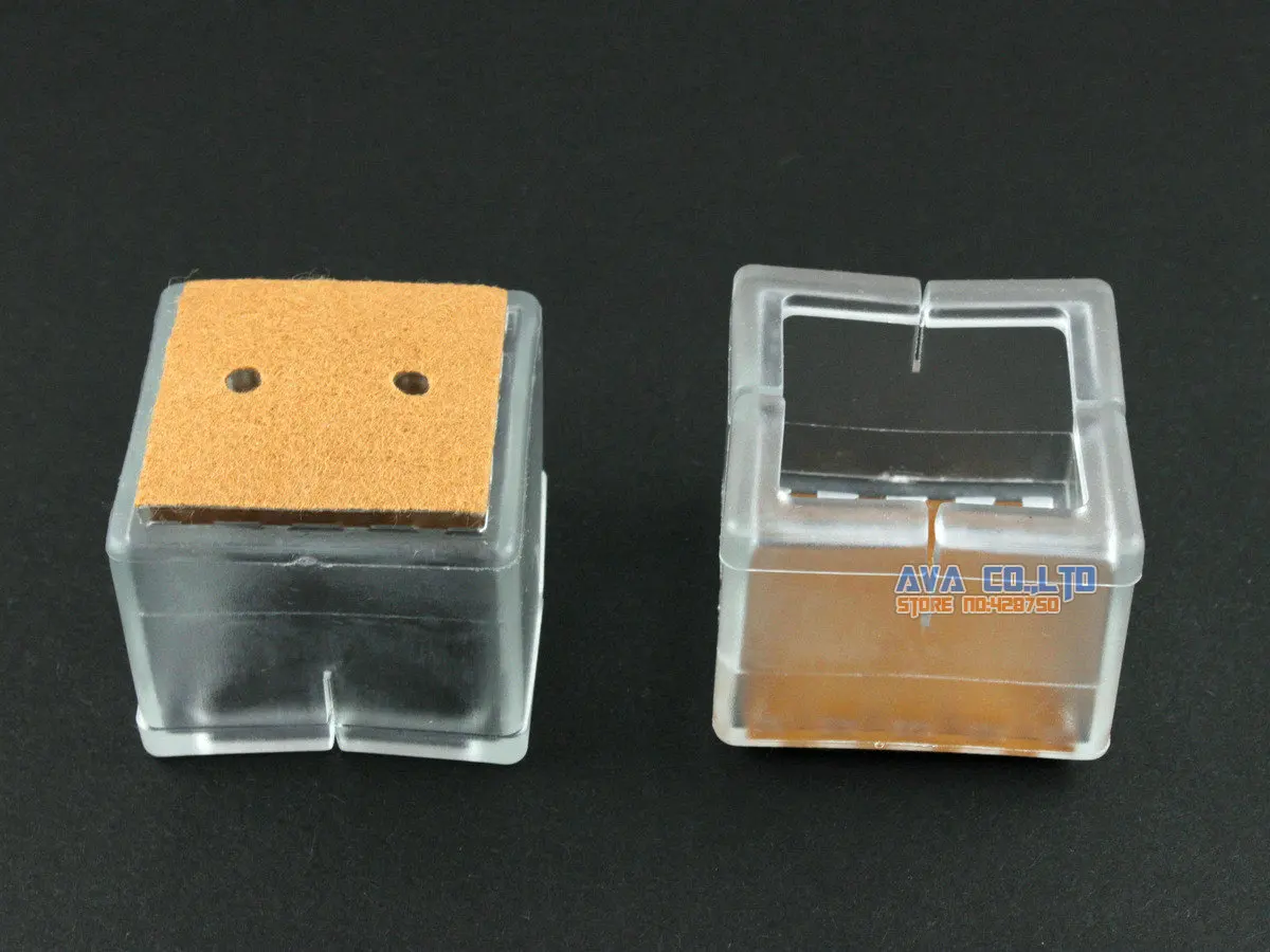 

12 Pcs 28*28mm Chair Leg Cap Rubber Feet Protector Pad Cover Square Felt Base