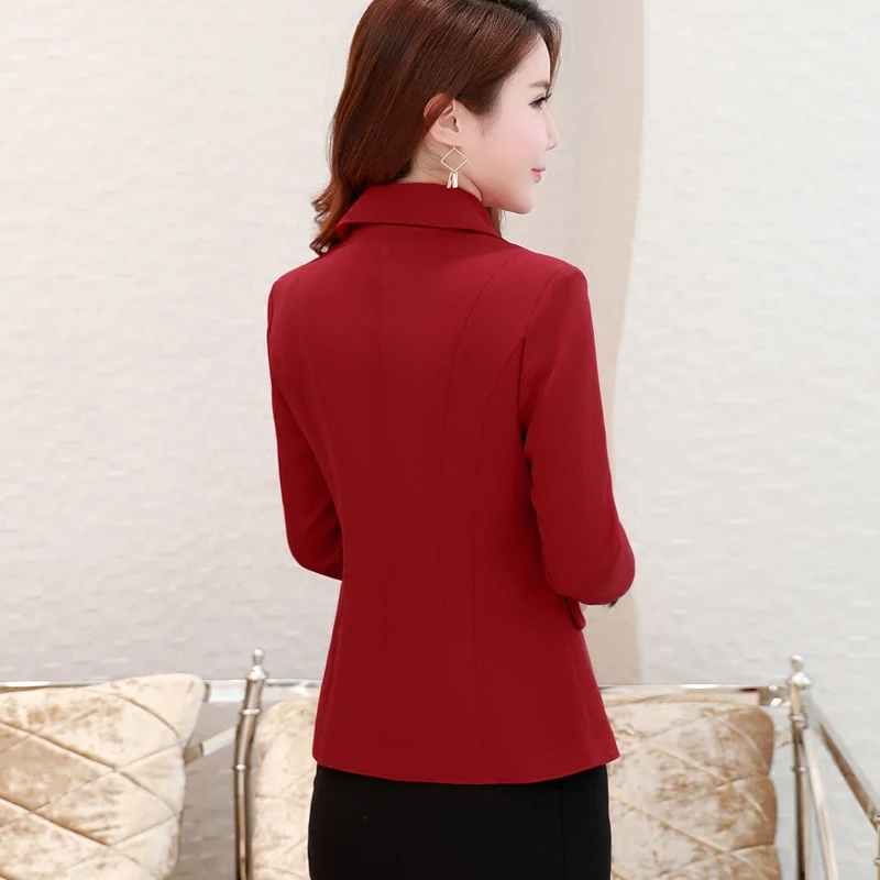 2024 Spring Autumn New Lady Business Office Suit Jacket Slim One button Black Elegant Blazer Short Outerwear Women Casual Tops