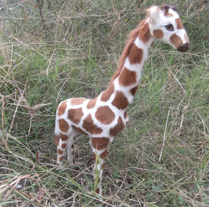 simulation giraffe animal model 30x20cm toy polyethylene&furs handicraft,props decoration gift d0113